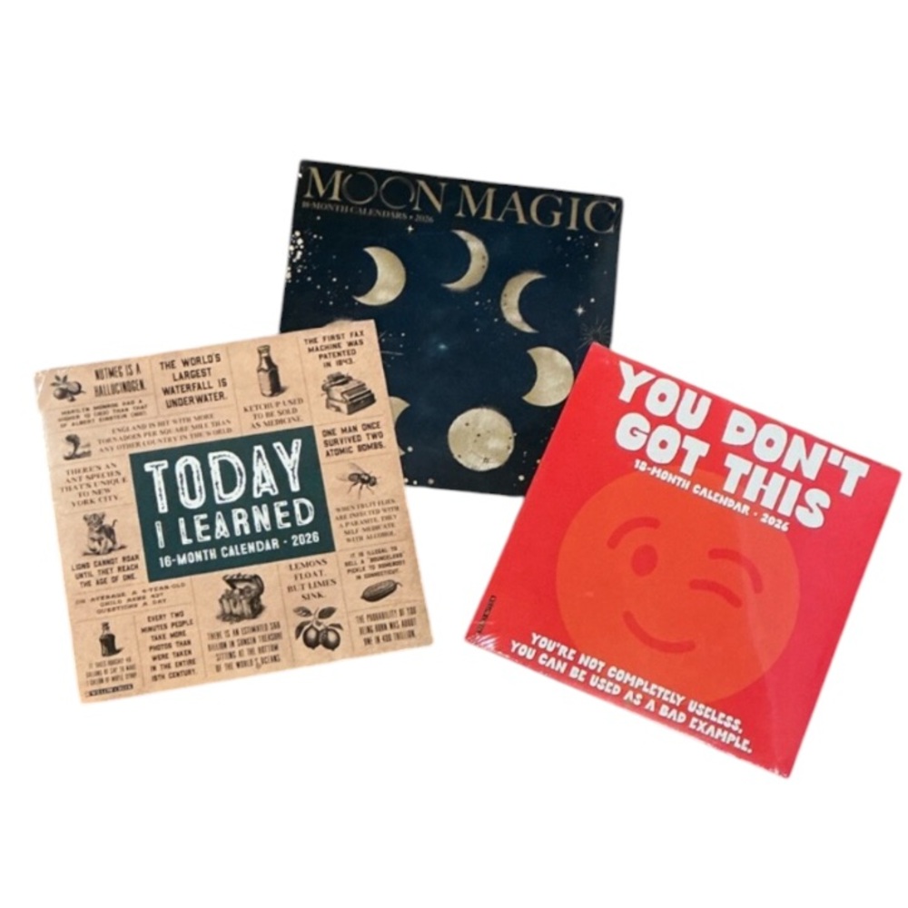 New 3 pack 2026 calendars Today I learned Moon Magic You Don’t Got This